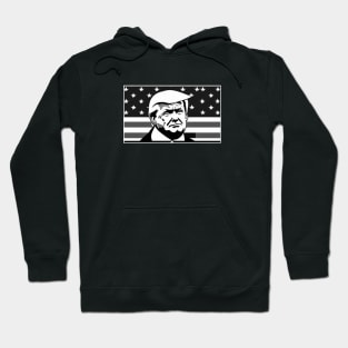 Trump for President Grayscale Hoodie